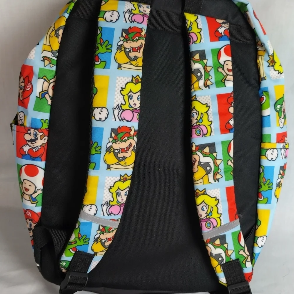 Nintendo Super Mario Bros Backpack 17” All over Character Print Luigi Toad